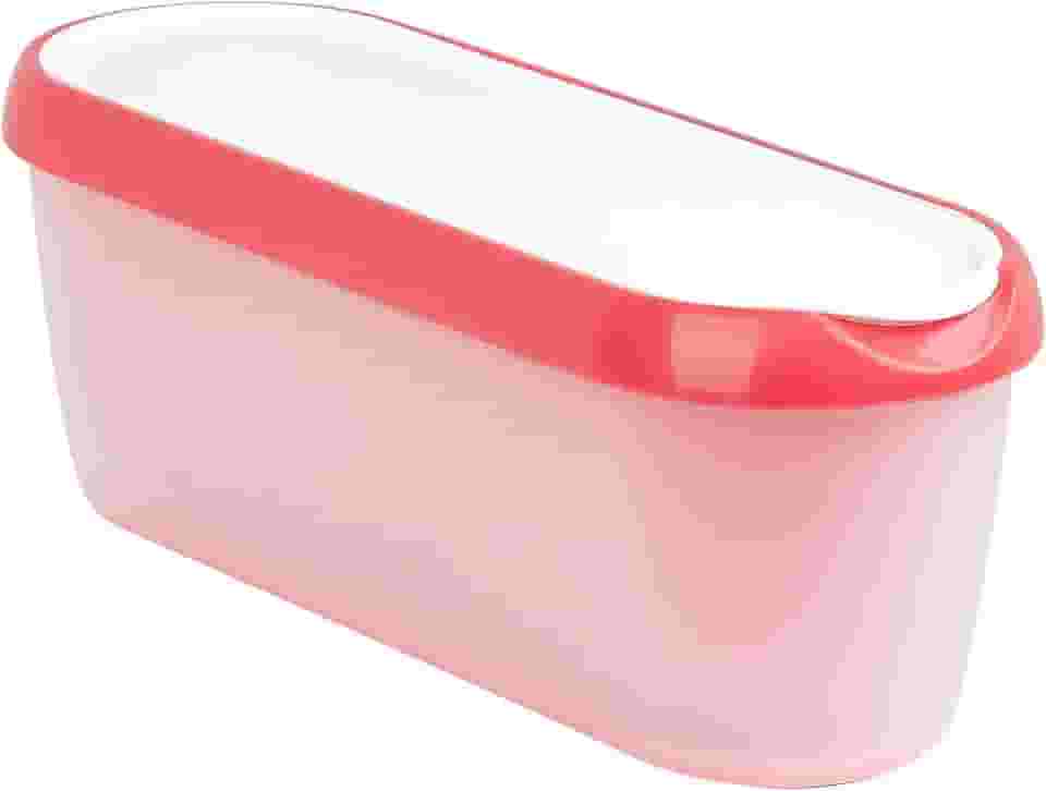 Pote para sorvete reutilizável Tovolo Glide-A-Scoop, base antiderrapante, 1,5 L, Strawberry Sorbet