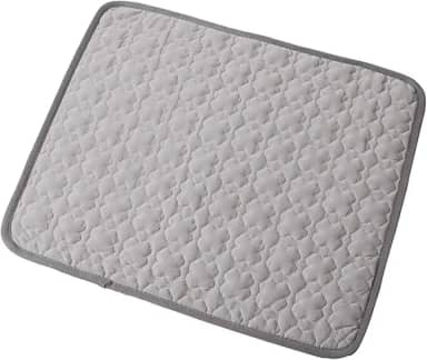 Tapete de resfriamento para animais de estimação gelo seda lavável almofada de resfriamento para cães e gatos filhote de cachorro cobertor para sofá chão assento de carro (P (50 x 40 cm), cinza)