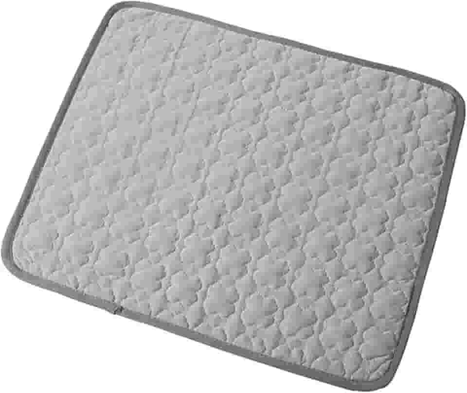 Tapete de resfriamento para animais de estimação gelo seda lavável almofada de resfriamento para cães e gatos filhote de cachorro cobertor para sofá chão assento de carro (P (50 x 40 cm), cinza)