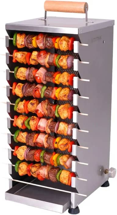 Churrasqueira para 10 Espetinhos Gás GLP Inox Portátil Titan