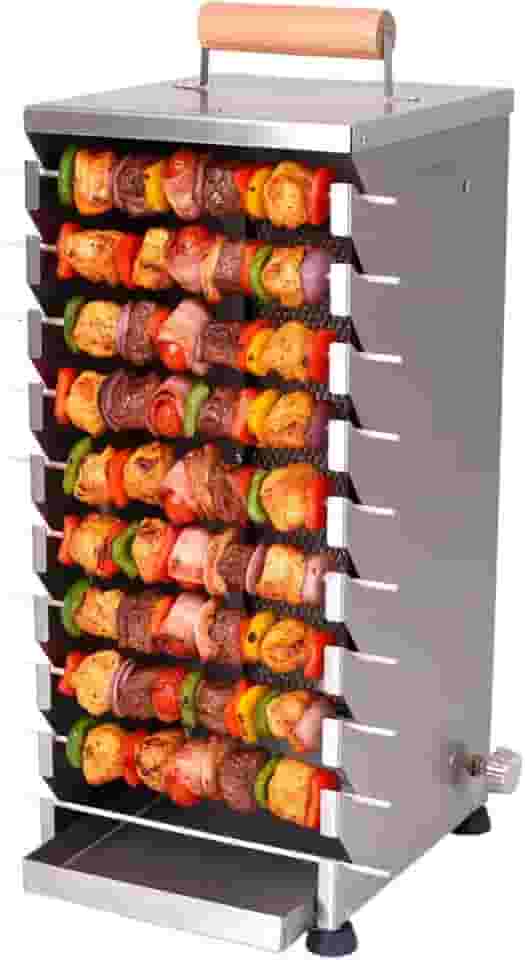 Churrasqueira para 10 Espetinhos Gás GLP Inox Portátil Titan