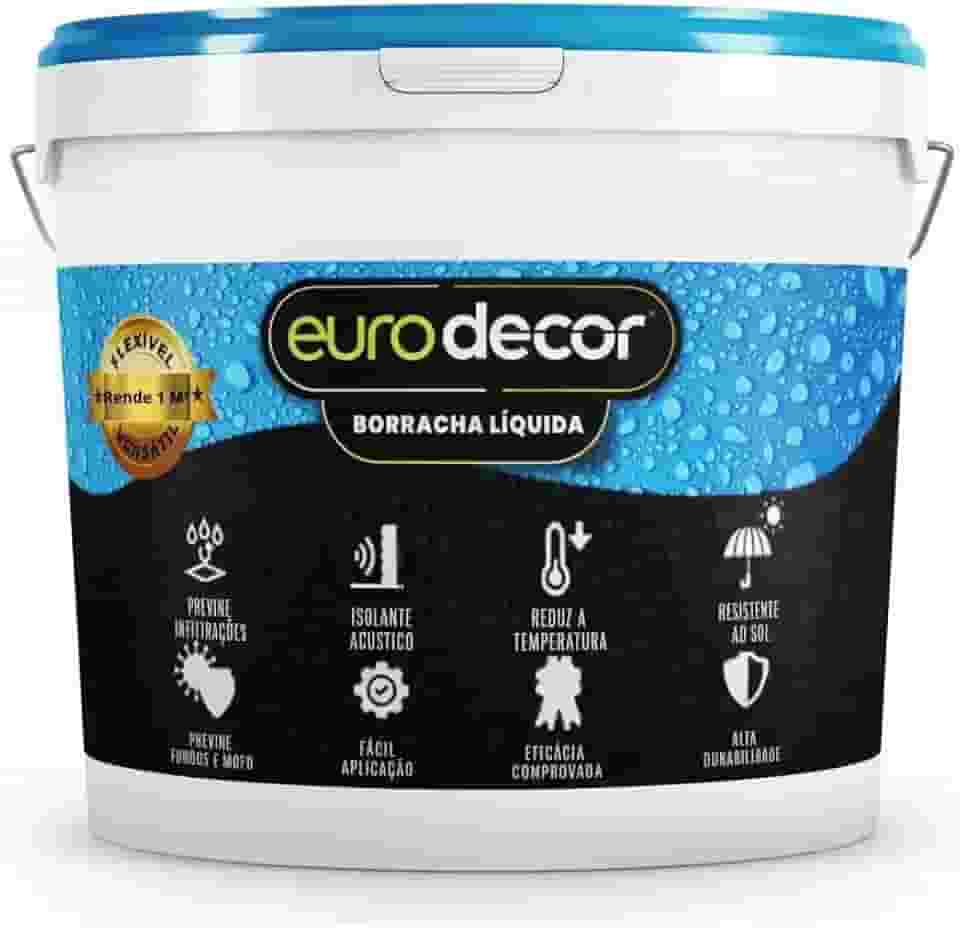 Borracha Líquida Premium Euro decor Impermeabilizante Tinta Emborrachada Flexível (Crômio, 1Kg)