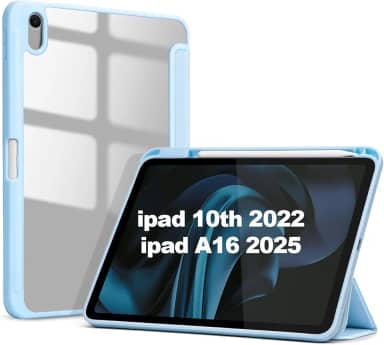 Capa Magnética Anti Impacto Compatível iPad 10th 2022 de 10.9 polegadas E iPad 11th 2025 Chip A16, com função wake sleep e suporte para Apple Pencil, Premium Slim (Azul)