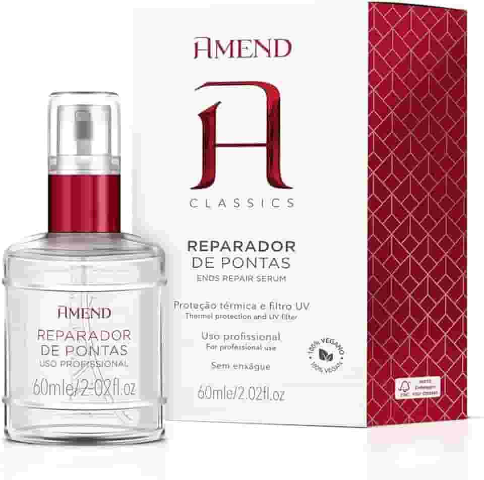 Reparador De Pontas Amend Classics, 60ml, Ação Disciplinante, Controla A Umidade E Reduz O Frizz, Realça O Brilho E Protege Contra Agressões Externas