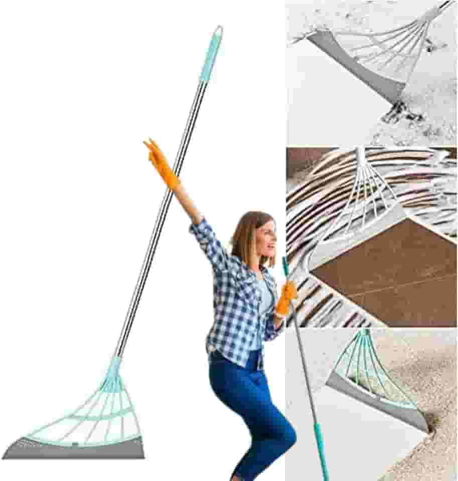 Vassoura Mágica de Silicone com Rodo – Remove Pelos de Cães e Gatos, Cabelos e Poeira – Ideal para Salão de Beleza, Casa e Apartamento – Limpeza Rápida e Prática em Todos os Pisos