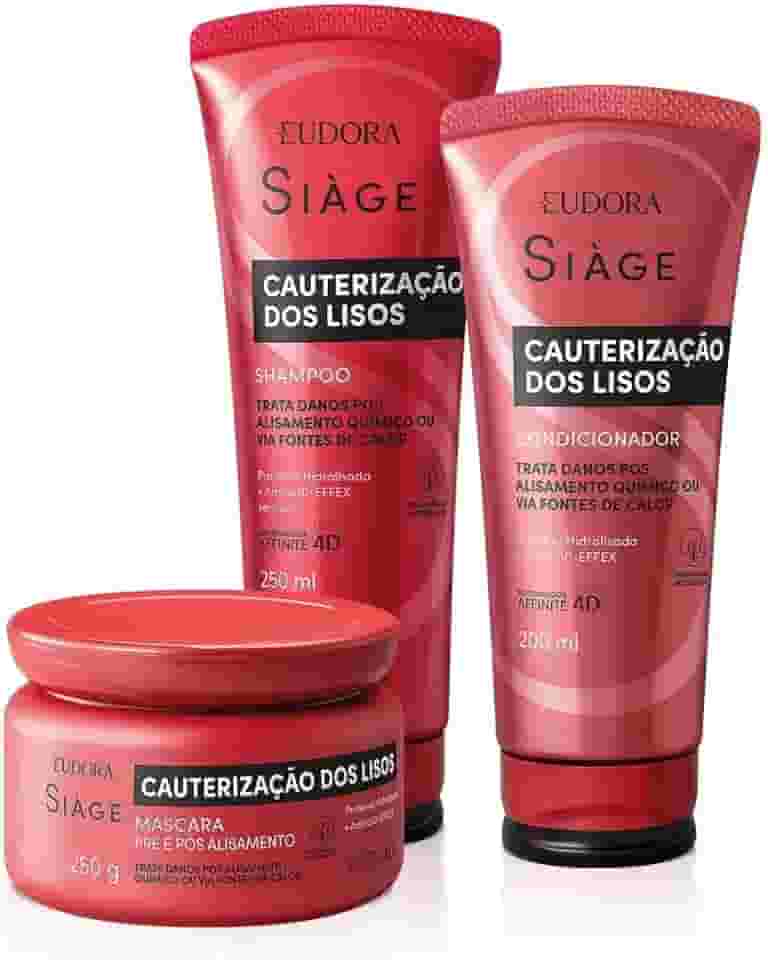 Eudora Kit Siàge Cauterização dos Lisos: Shampoo 250ml + Condicionador 200ml + Máscara Capilar 250g
