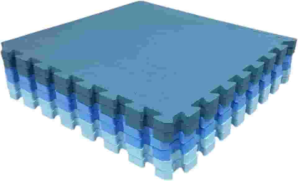 Kit 8 Tatame Tapete Loja da Maria EVA 50x50x2cm 20mm Tons de Azul