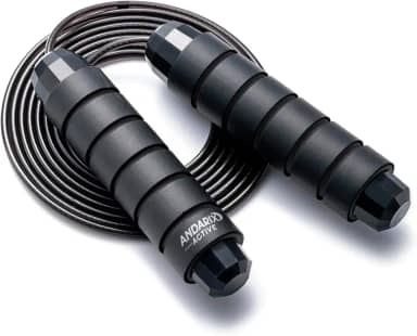 Corda de Pular Profissional Andarix Active Cabo de Aço Ajustável Alças de Espuma Rolamento de Esferas Fitness Academia