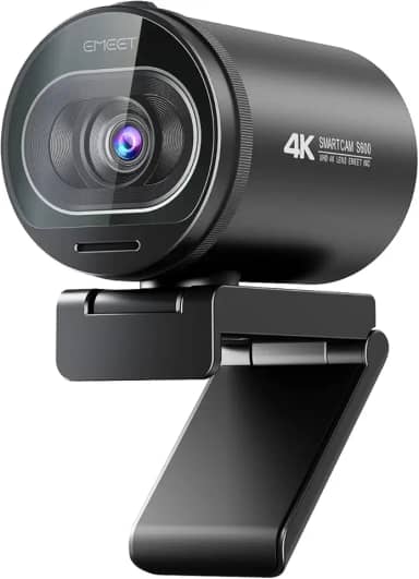Webcam 4K com microfone, Webcam EMEET S600 Ultra HD 60FPS para transmissão com foco automático, capa de privacidade integrada, webcam USB 88°, ideal para jogos/ensino online/chamadas