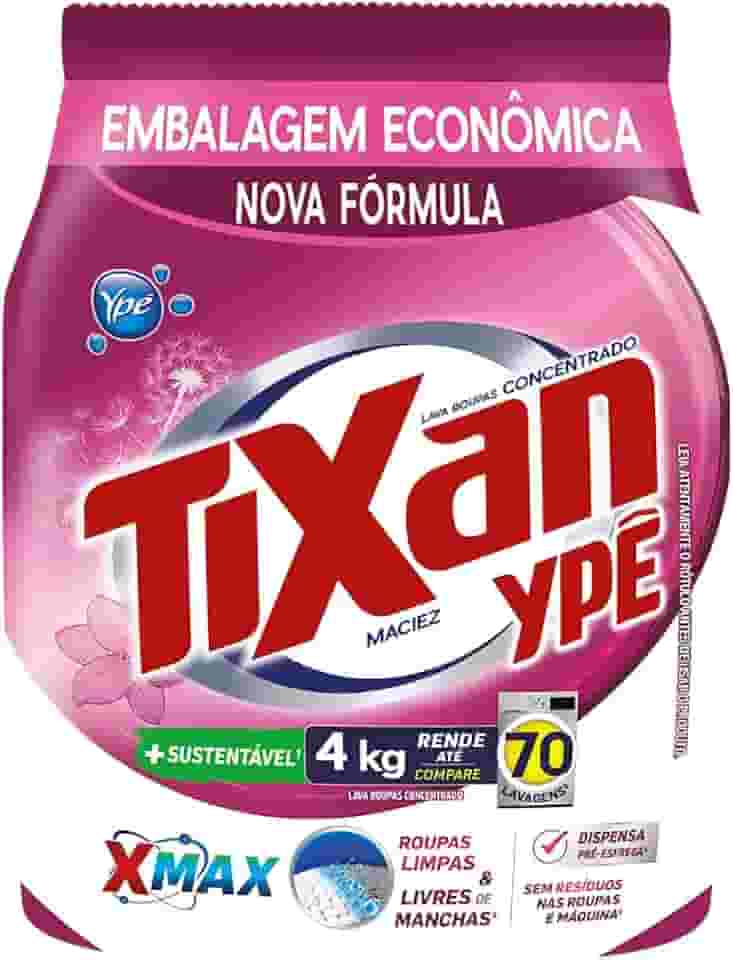 Ypê Lava Roupas em Pó Tixan Maciez Sachê 4Kg