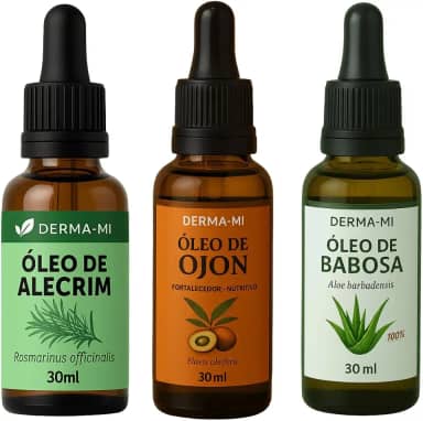 Kit 3 Óleos Vegetais 100% Puro – Babosa, Ojon e Alecrim | Crescimento, Hidratação e Restauração Capilar