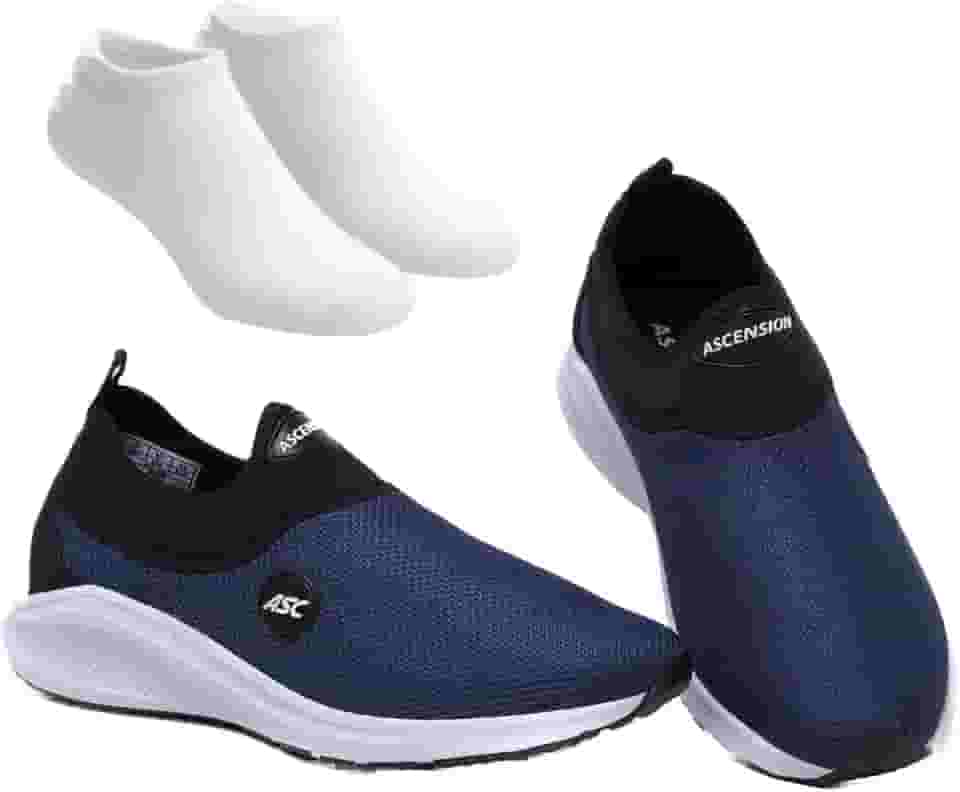 Tênis Ortopédico Unissex Ascension + Meia Branca | Estilo Tipo Meia – Leve, Confortável, Calce Fácil | Ideal para Caminhada, Academia e Uso Diário