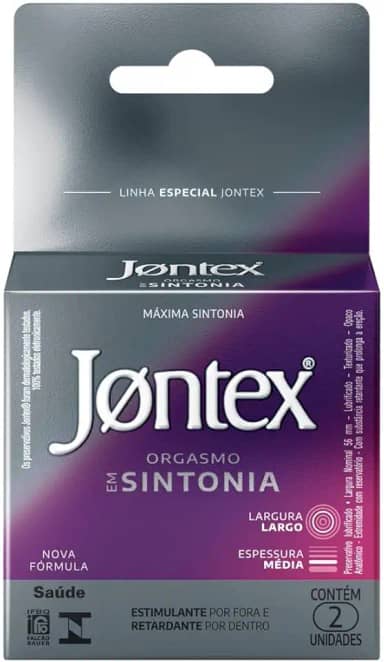Jontex Orgasmo em Sintonia Camisinha Preservativo - 2 Unidades