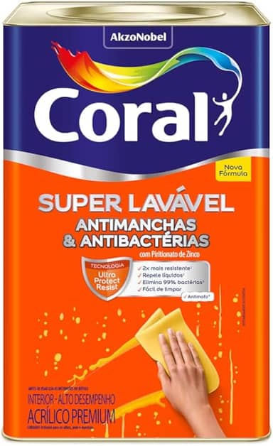 SUPER LAVÁVEL ANTIMANCHAS EGGSHELL BRANCO 18L - CORAL