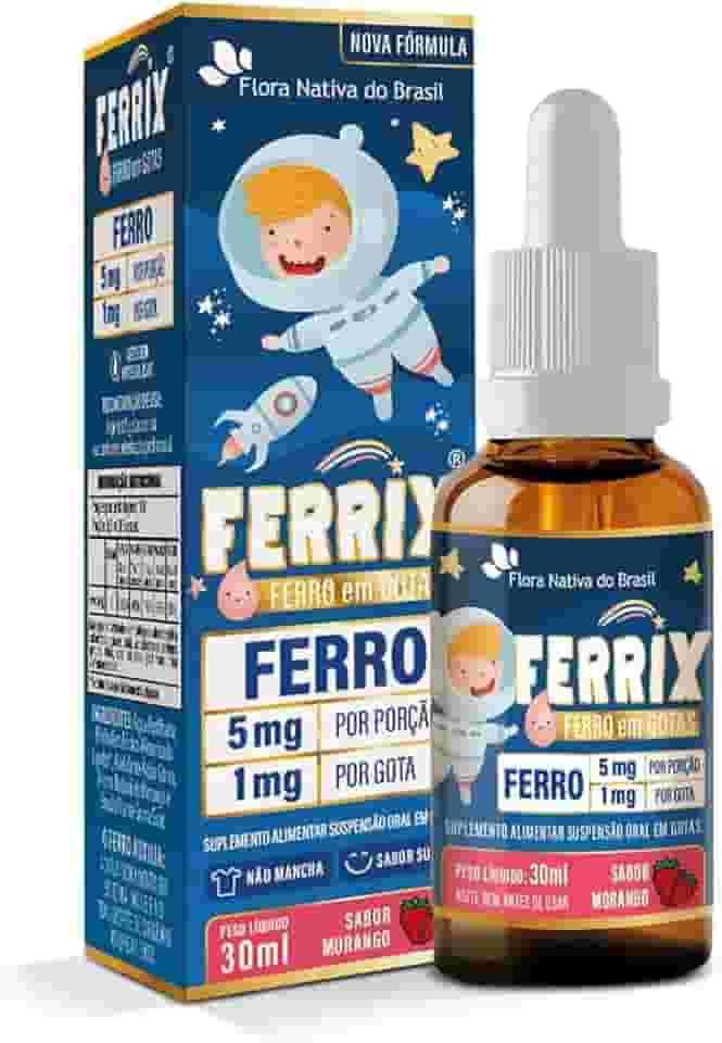 Ferrix Kids (Ferro 5mg/porção) Gotas 30ml Sabor Morango - Flora Nativa