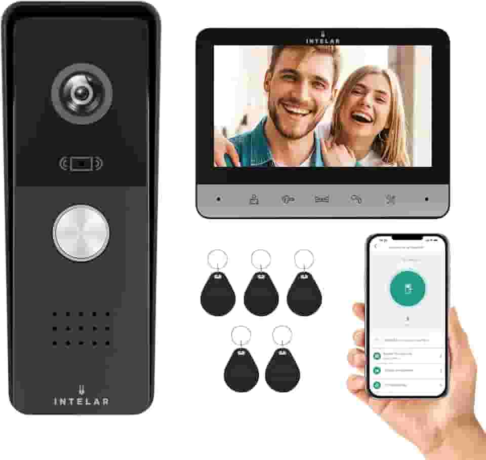 Campainha sem Fio, Vídeo Porteiro Inteligente, Porteiro Eletrônico 7'' Tela screen Vídeo Porteiro com Monofone e Visão Noturna