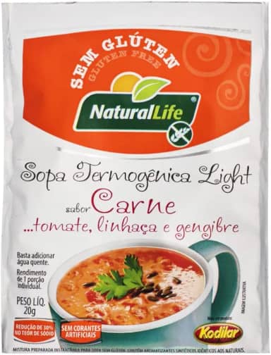 Kit com 12 Sopas Termogênica Light Sabor Carne Sem Glúten Natural Life…