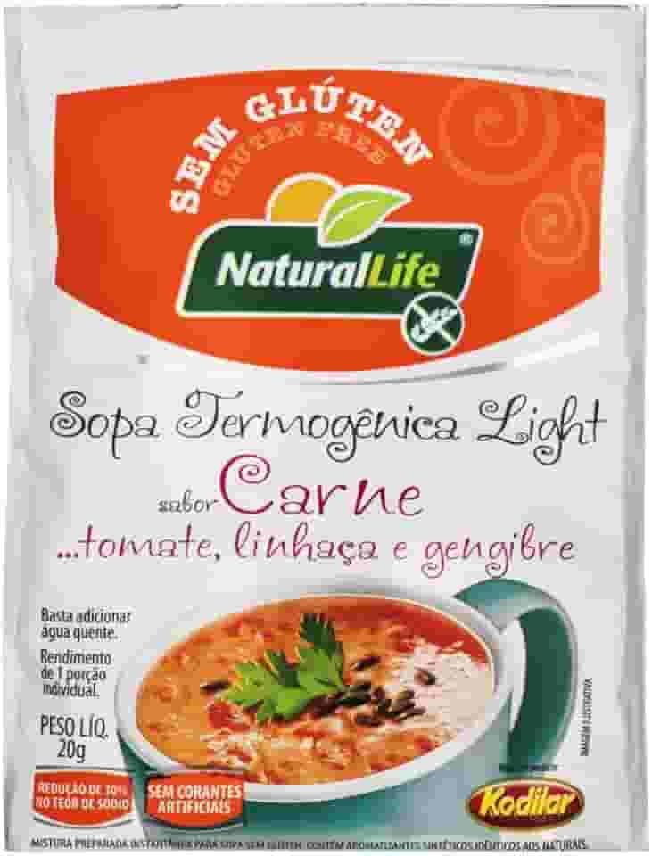 Kit com 12 Sopas Termogênica Light Sabor Carne Sem Glúten Natural Life…