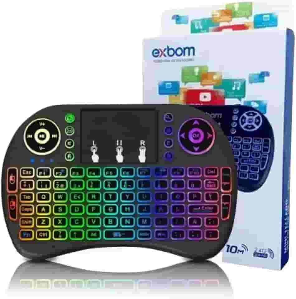 Mini Teclado com Touchpad Wireless BK-BTI8LED EXBOM