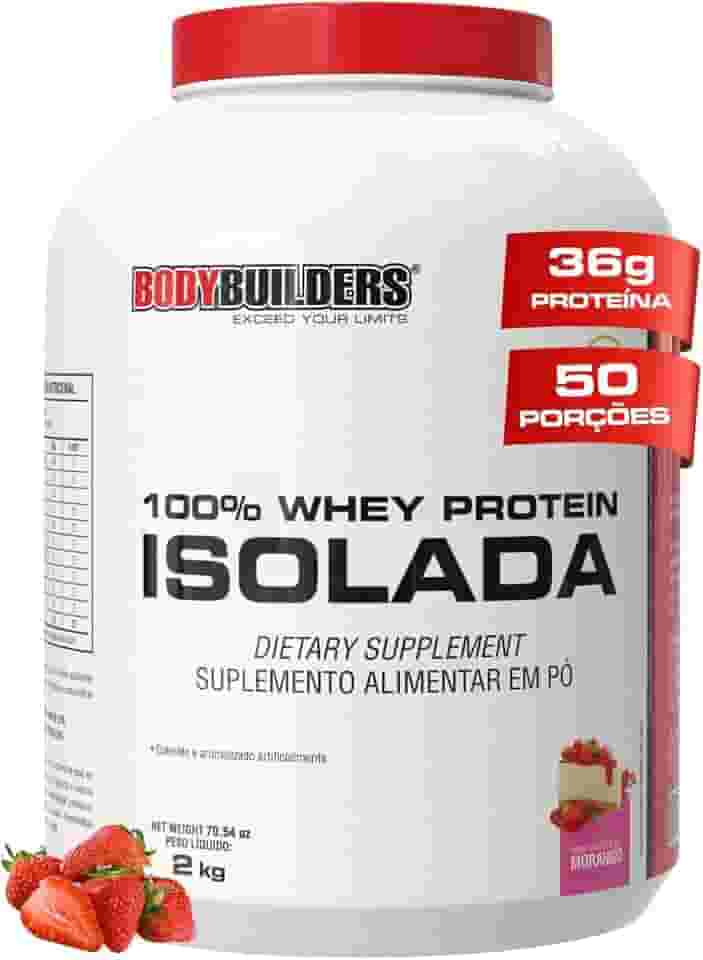 Whey Protein 100% Isolada Morango 2kg - Bodybuilders
