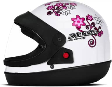 CAPACETE FECHADO PRO TORK SPORT MOTO FOR GIRLS BRANCO TAM. 60