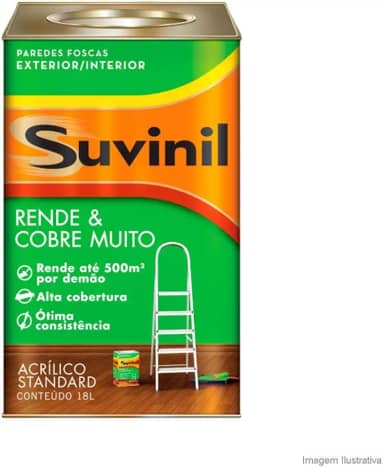 Tinta Suvinil para parede rende e cobre muito 18L - Gelo - 53363088