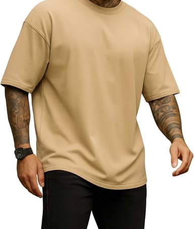 Camiseta Oversized Masculina Lisa Em Algodão Premium Gola Redonda e Corte Amplo