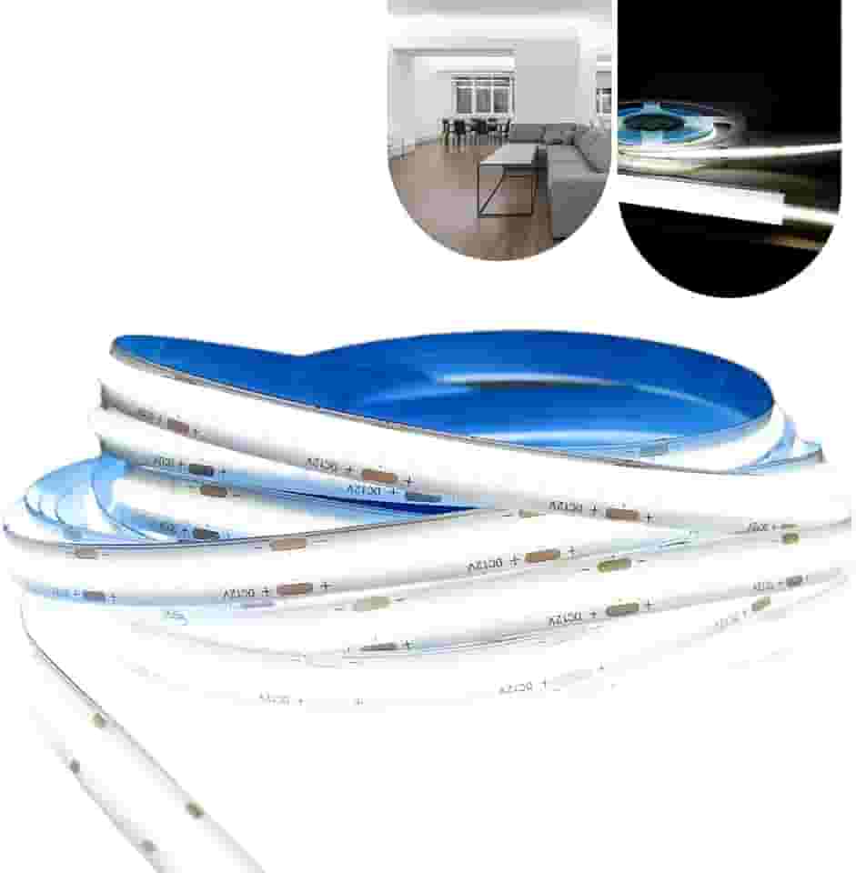 Fita Cob Super Led 5 Metros 320led/m 12v Ip20 Alto Brilho (Branco Frio)