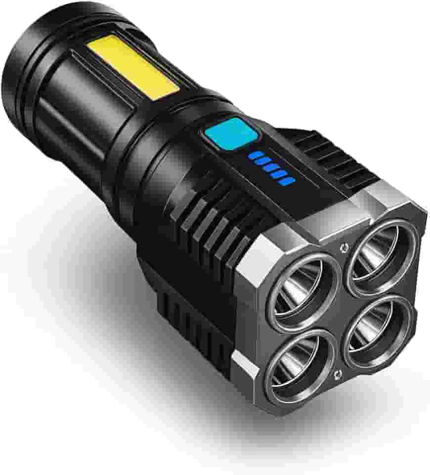 Lanterna 4 Núcleos Tática Recarregável Usb Potente Led Carro pesca luminária