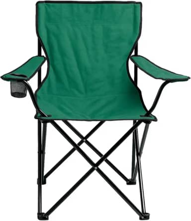 Cadeira Dobrável Apoio Braço Praia Camping Porta Copos Pesca Com Bolsa Até 120kg (Verde)