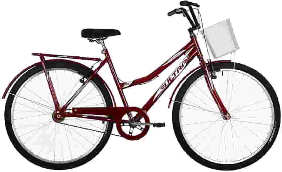 Bicicleta de Passeio Ultra Bikes Esporte Summer Vintage Retrô Aro 26 Reforçada Freio V-Brake Vermelho