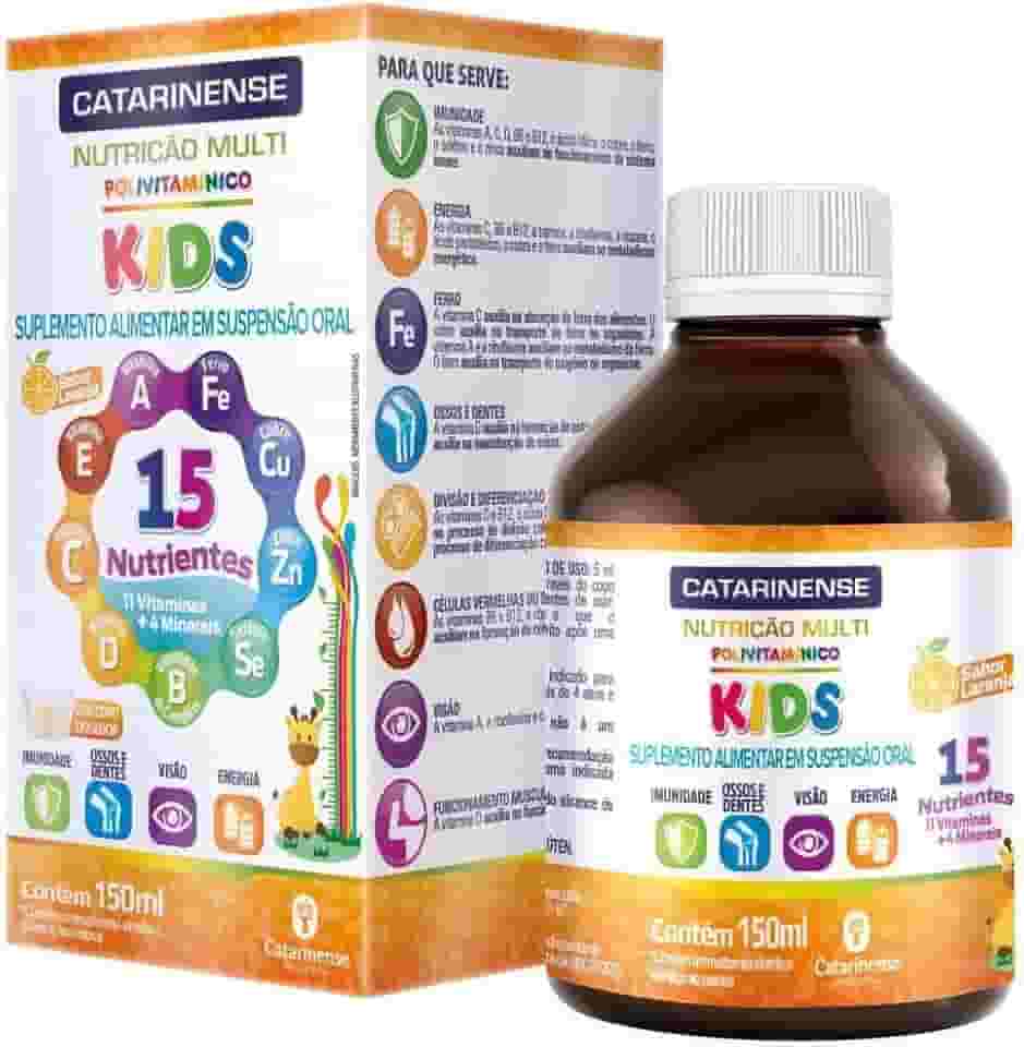 Polivitaminico Kids Sabor Laranja com 15 Nutrientes 150ml Catarinense
