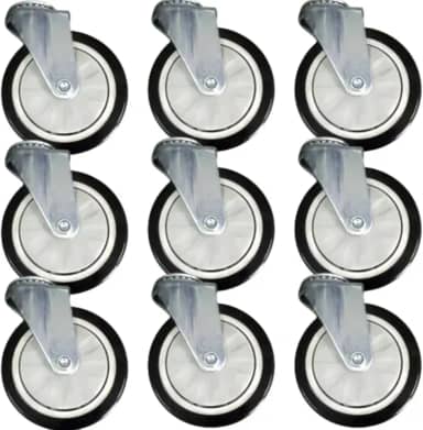 Rodízio Giratório para Carrinho de Supermercado, Kit Com 10 Unidades, Roda 412