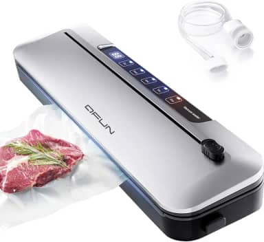 Seladora A Vácuo Elétrica 220V Para Alimentos, 6 Em 1 Com Cortador, Mini Seladora De Embalagens Compatível Com Sacos Texturizados, Vedação 300mm, Sucção 75kPa, Digital, Portátil