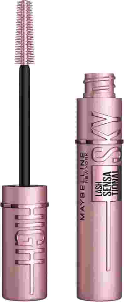 Maybelline NY Lash Sensational Sky High Máscara de Cílios Lavável, Escova Flexível, Alongamento Sem Limites com Extrato de Bambu e Fibras, Impacto de Todos os Ângulos, Preto 7,2ml
