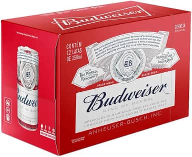 Pack Cerveja Budweiser American Lager Sleek 350ML - 12 Unidades