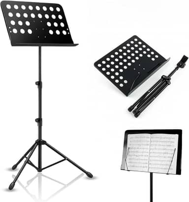 Estante de Partitura Maestro Púlpito Dobrável com Tripé, Suporte para Livros, Pastas e Músicas Ideal para Igrejas, Corais e Ensaios Musicais pastas tablets e celular igrejas shows