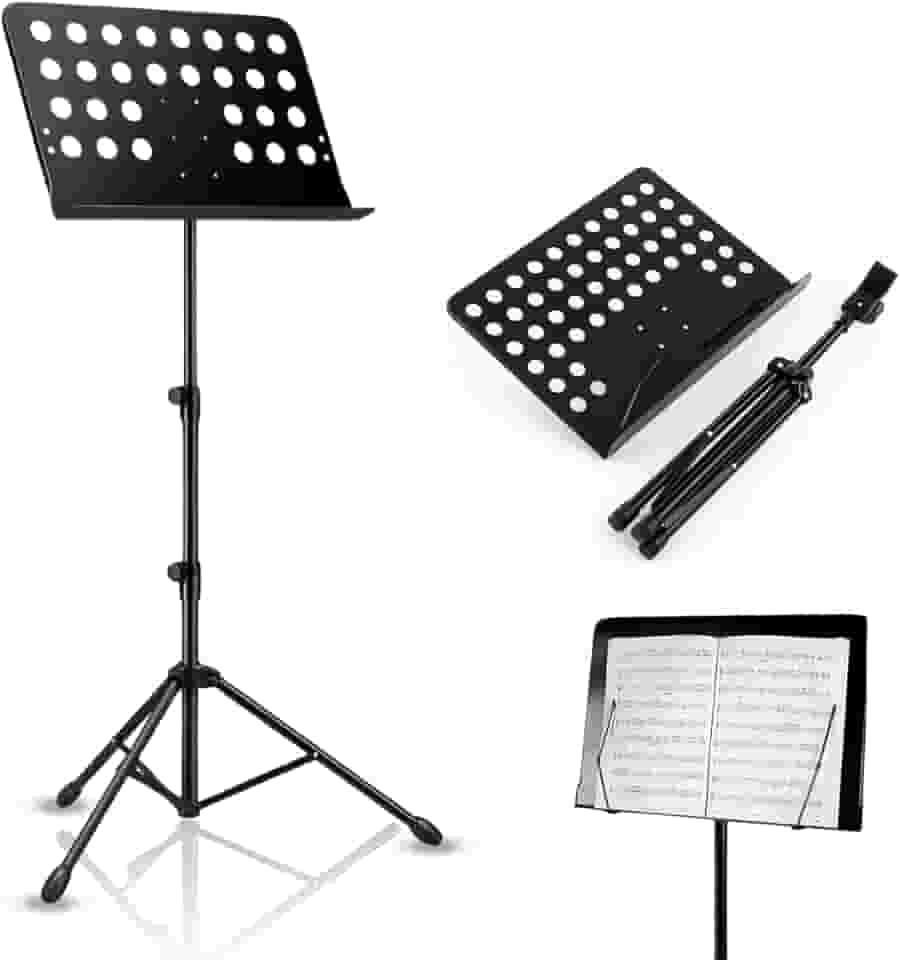 Estante de Partitura Maestro Púlpito Dobrável com Tripé, Suporte para Livros, Pastas e Músicas Ideal para Igrejas, Corais e Ensaios Musicais pastas tablets e celular igrejas shows