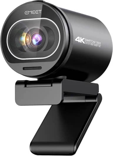 EMEET Webcam 4K, webcam S600 com, 2 microfones de redução de ruído, FOV ajustável de 40° a 73°, foco automático PDAF, capa de privacidade integrada, câmera de streaming para jogos, chamadas de (S600)