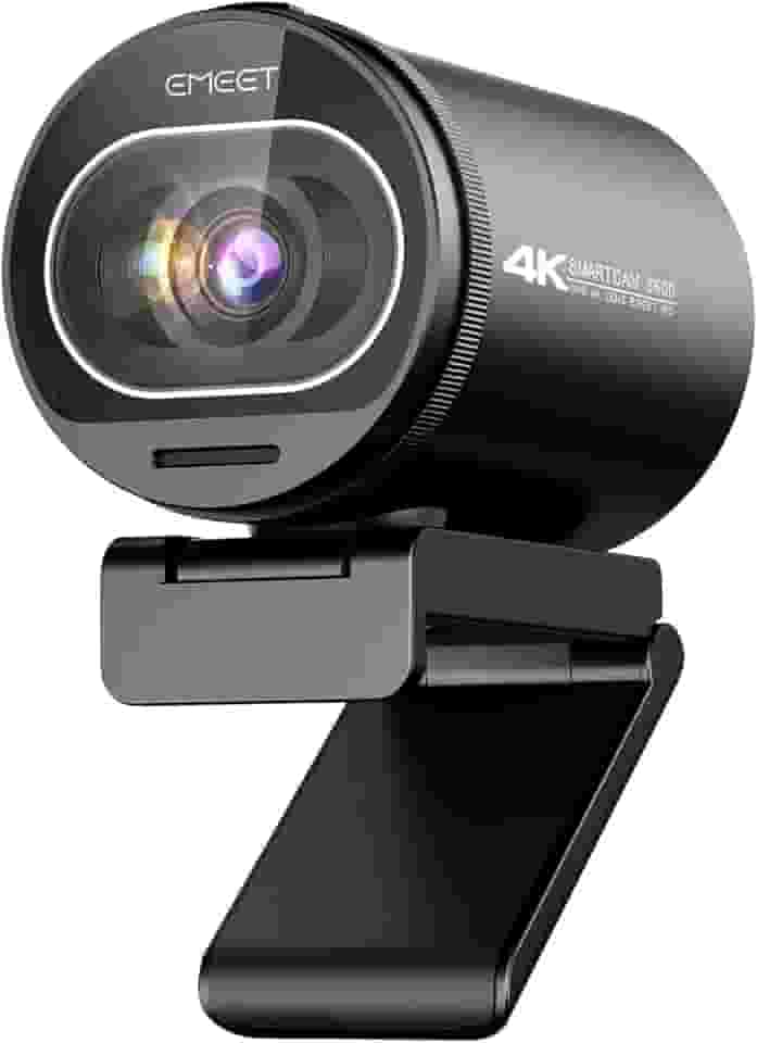 EMEET Webcam 4K, webcam S600 com, 2 microfones de redução de ruído, FOV ajustável de 40° a 73°, foco automático PDAF, capa de privacidade integrada, câmera de streaming para jogos, chamadas de (S600)