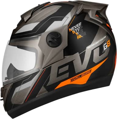 CAPACETE FECHADO PRO TORK EVOLUTION 788 G8 EVO FOSCO GRAFITE - LARANJA TAM. 62