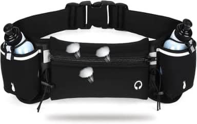 Bolsa esportiva,Cinto de Hidratação para Corrida com 2 Garrafas,Cinto de Corrida de Hidratação Academia,e Porta.Você pode segurar itens pequenos,como telefones celulares,cartões de crédito.