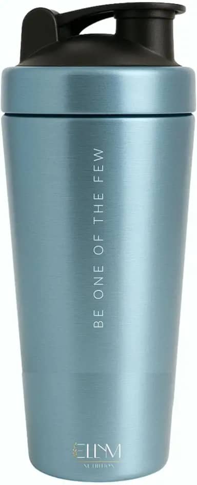 Coqueteleira Aço Inox 900ml Shakeira ELLYM NUTRITION Misturador Ideal Shakes - Azul (Sem compartimento)