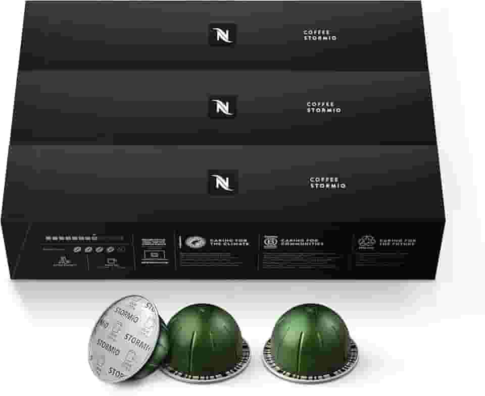 Nespresso Capsules VertuoLine, Stormio, Dark Roast Coffee, Coffee Pods, Brews 7.77 Ounce (VERTUOLINE ONLY), 10 Count (Pack of 3)
