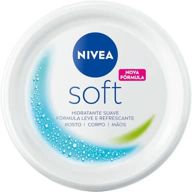 NIVEA Creme Soft 97g - Hidratação suave para rosto, mãos e corpo com fórmula leve e refrescante