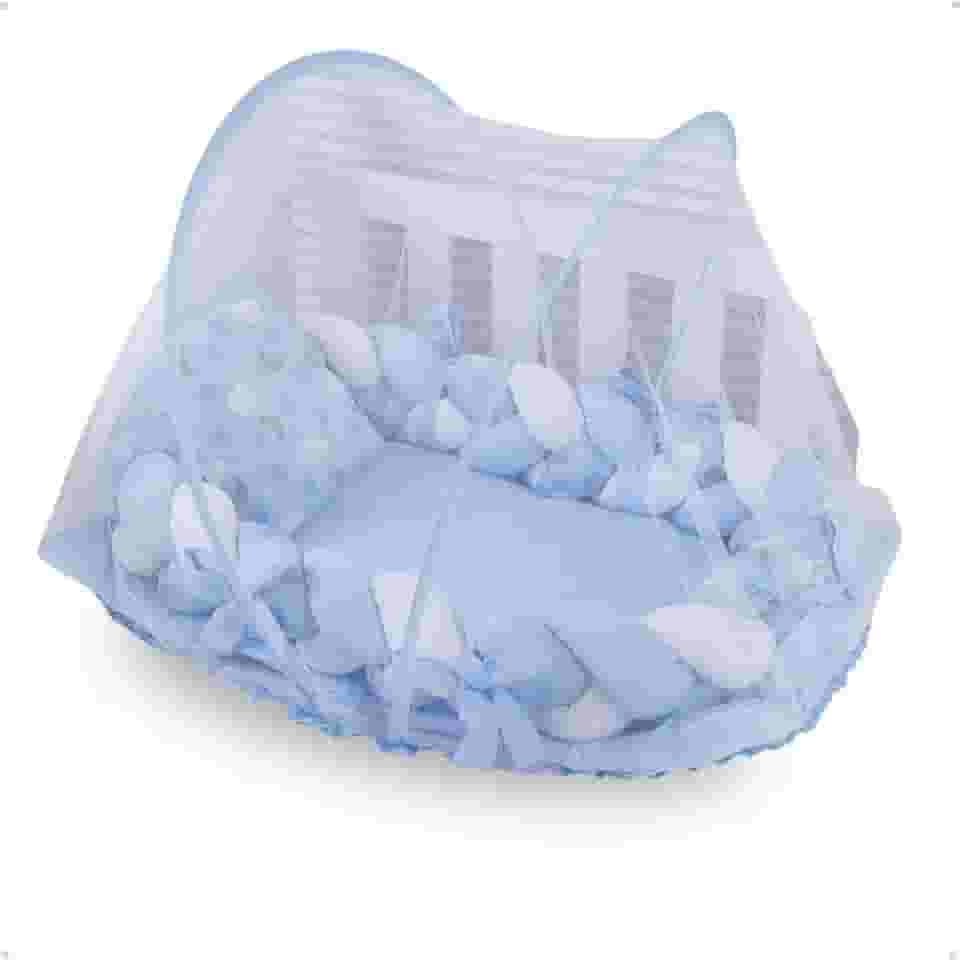 Ninho Redutor de Berço para Bebê com Mosquiteiro Várias Estampas (Estrela Lua Azul)