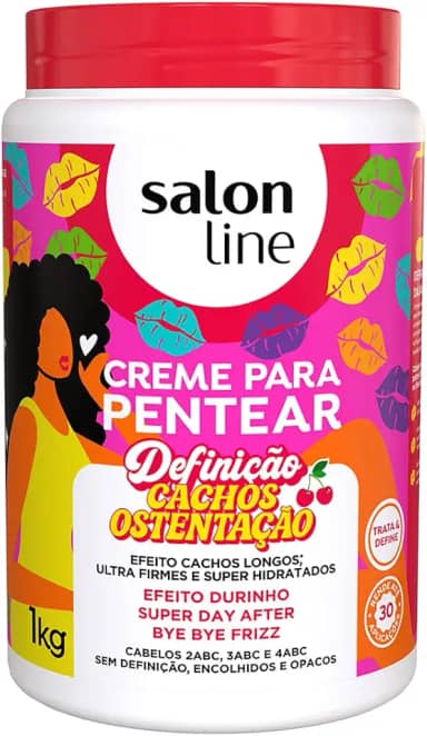 Salon Line Creme para Pentear Definição Cachos Ostentação, 1kg, Vegano