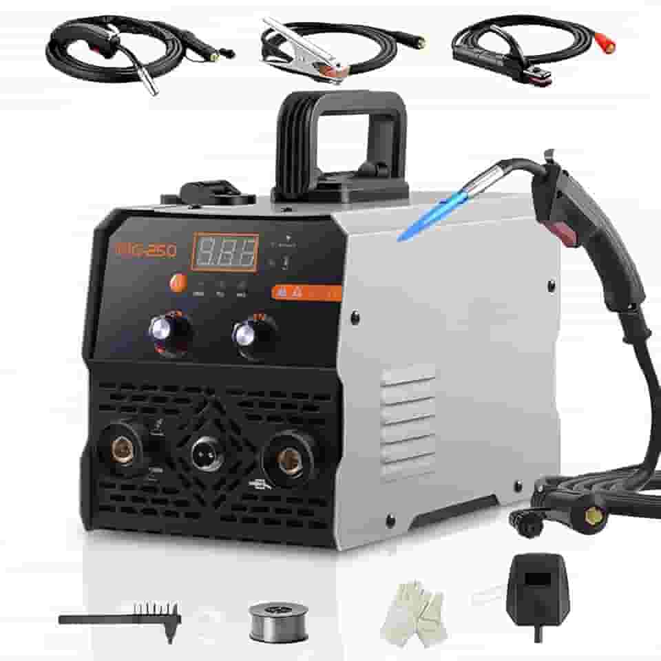 Máquina de Solda 3 em 1 MIG MMA TIG 250A 110V/220V com Display LCD - Soldadora Sem Gás, Inverter IGBT, Compacta e Econômica (220, Volts)