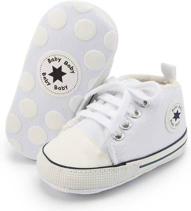 Tênis unissex para bebês meninos meninas cano alto macio sola antiderrapante recém-nascidos bebês primeiros andadores sapatos jeans