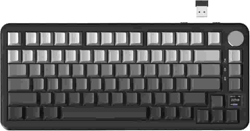 ATTACK SHARK X85 PRO Teclado mecânico sem fio com tela TFT e botão,teclado gamer com junta 75% QMK,com fio 2.4G/BT/USB-C,switch linear hot-swappable,4000mAh,NKRO,RGB PC/MAC(Moonlight)